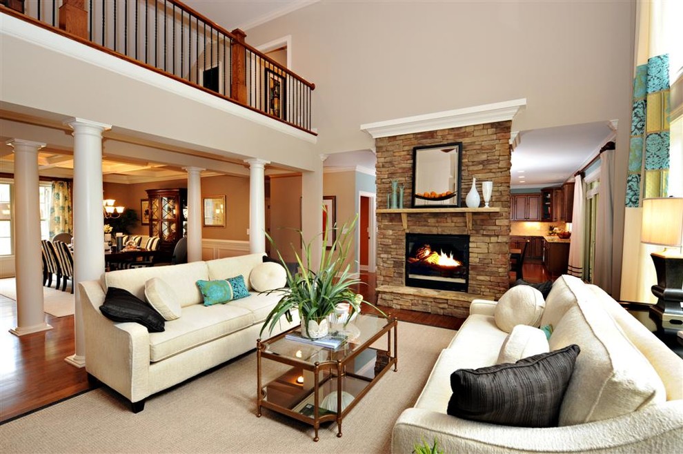 Example of a family room design in Raleigh