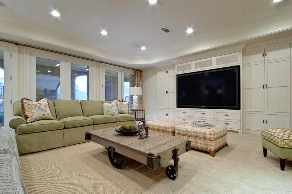 Example of an eclectic family room design in Atlanta