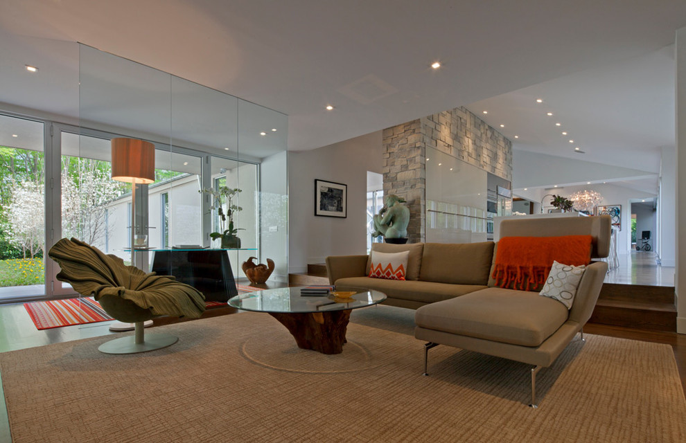 Inspiration for a contemporary family room remodel in New York