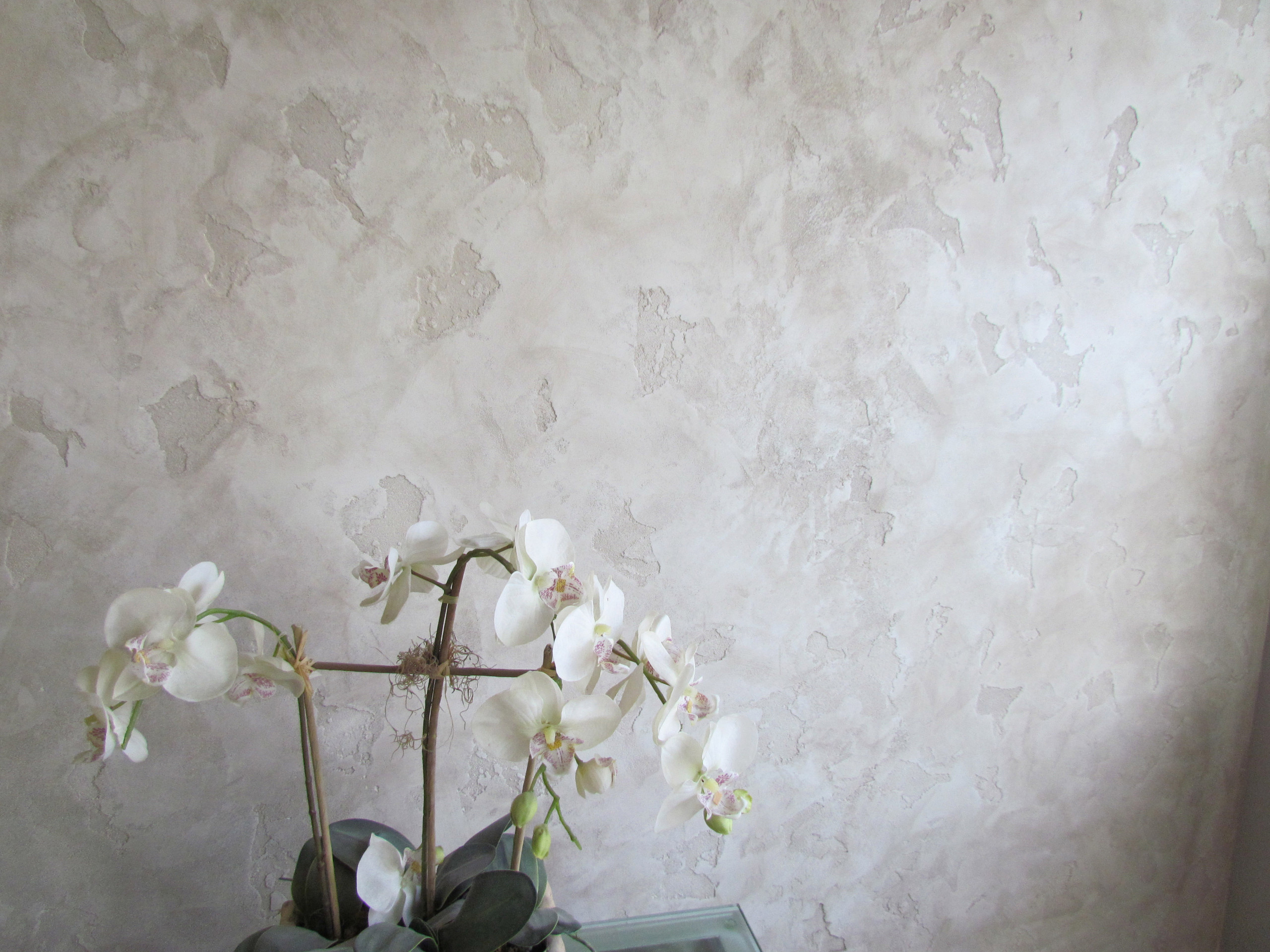 white venetian plaster walls