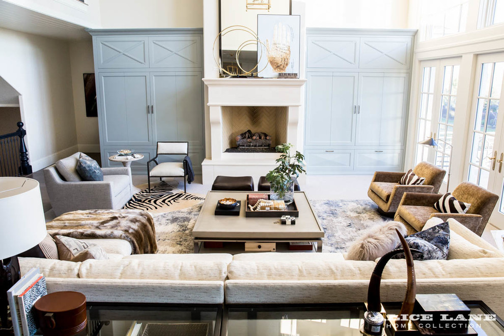 Inspiration for a transitional family room remodel in Salt Lake City