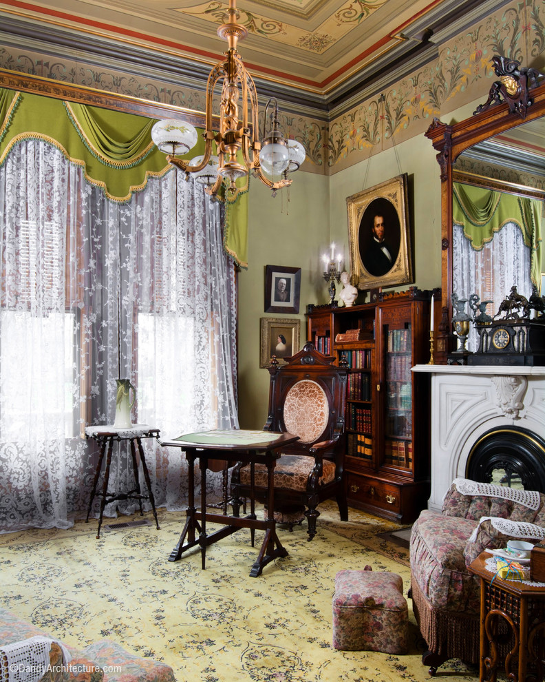 Inspiration for a victorian games room in Indianapolis.