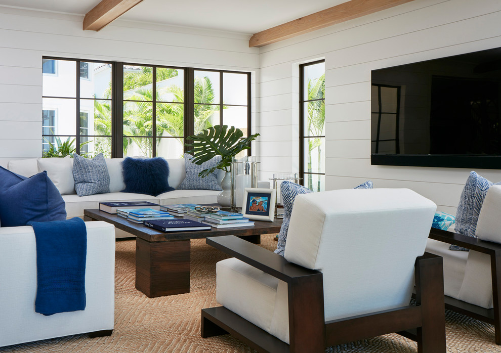 Inspiration for a coastal games room in Miami.
