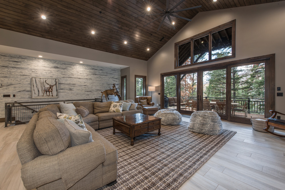 Kamas Cabin Pine Mountain Craftsman Family Room Salt Lake City