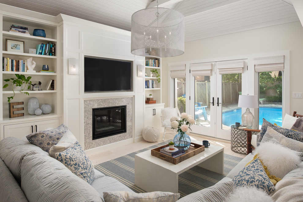 Family room - coastal family room idea in Toronto