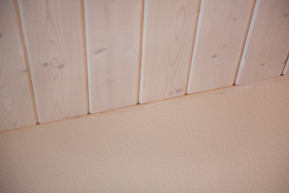 Knotty pine ceiling with new stain changes the colors in the whole house Farmhouse Family