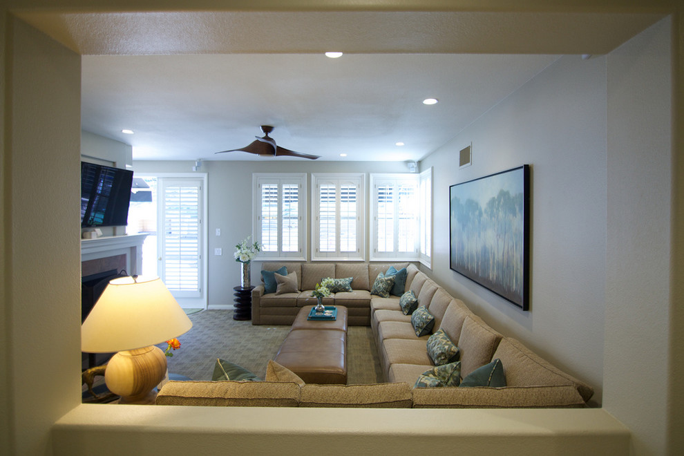 Example of an eclectic family room design in Orange County