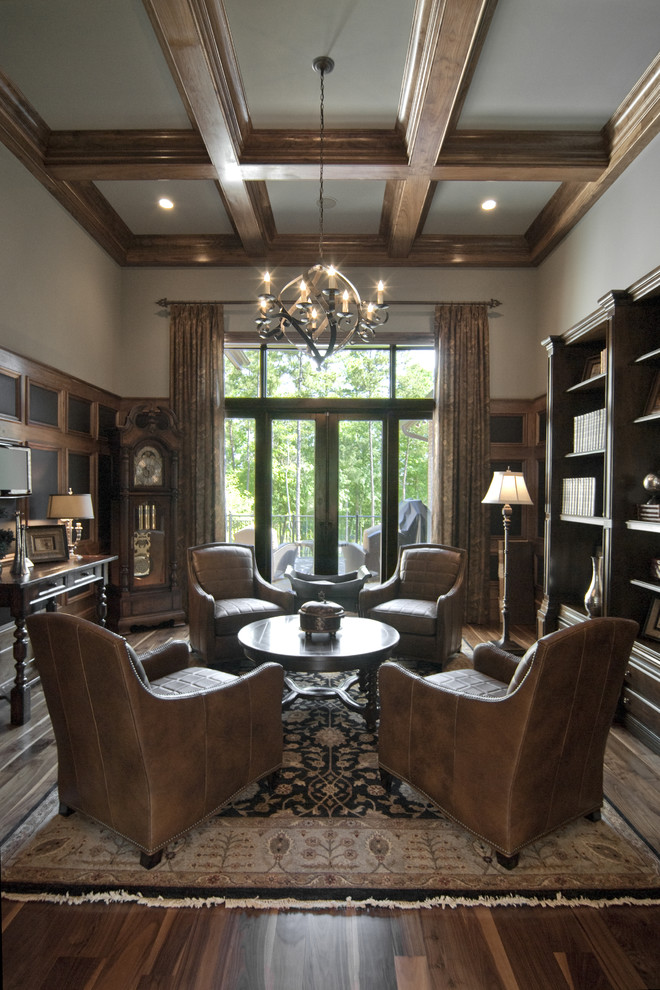 Example of an eclectic family room design in Charlotte