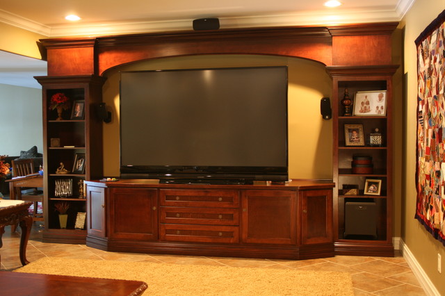 Large screen TV entertainment cabinets Contemporary Games Room