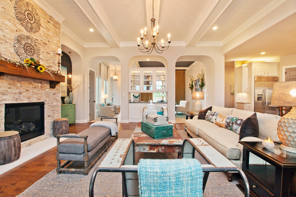 Transitional family room photo in Austin