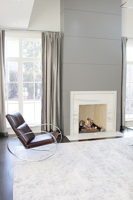 Inspiration for a transitional family room remodel in Toronto
