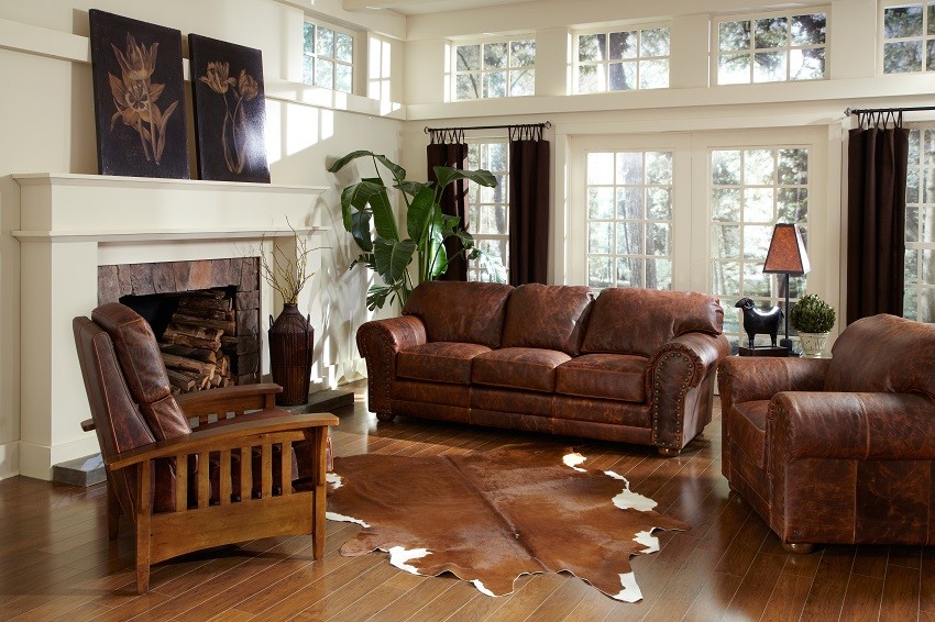 Leather Sofas & Leather Living Room Furniture Sets - Traditional ...