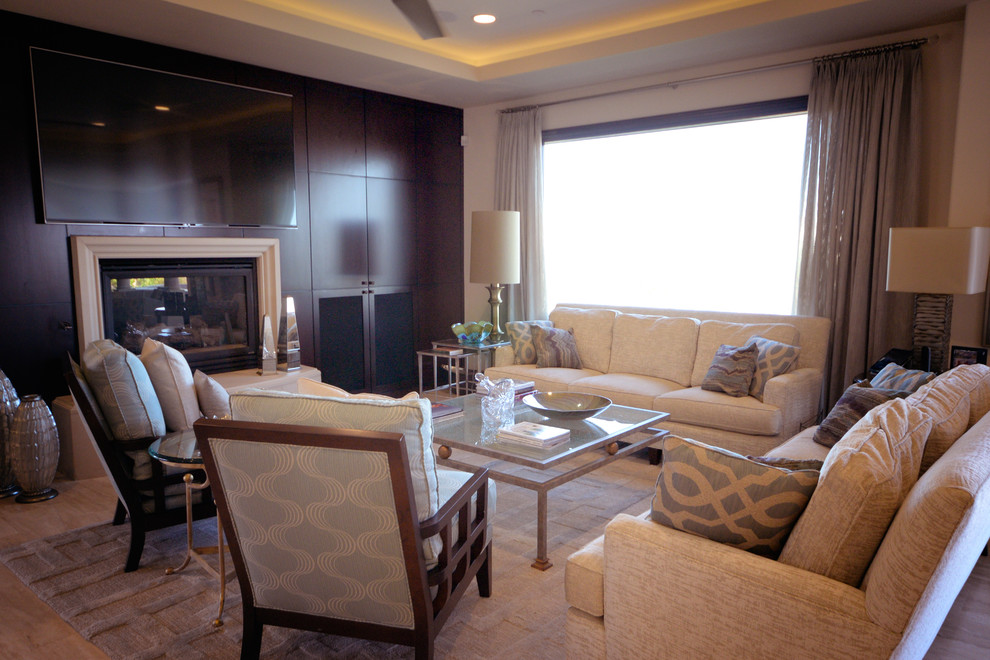 Inspiration for a contemporary family room remodel in Las Vegas