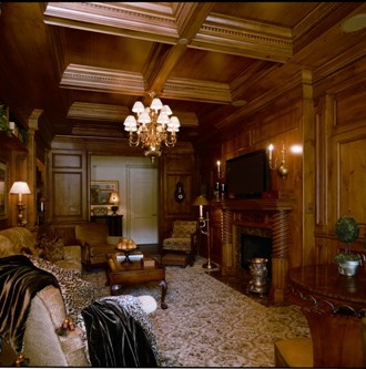 Elegant family room photo in Philadelphia