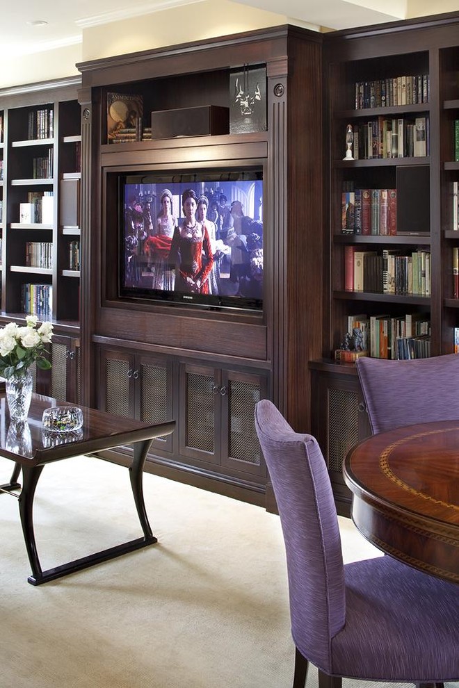Family room library - traditional family room library idea in San Francisco