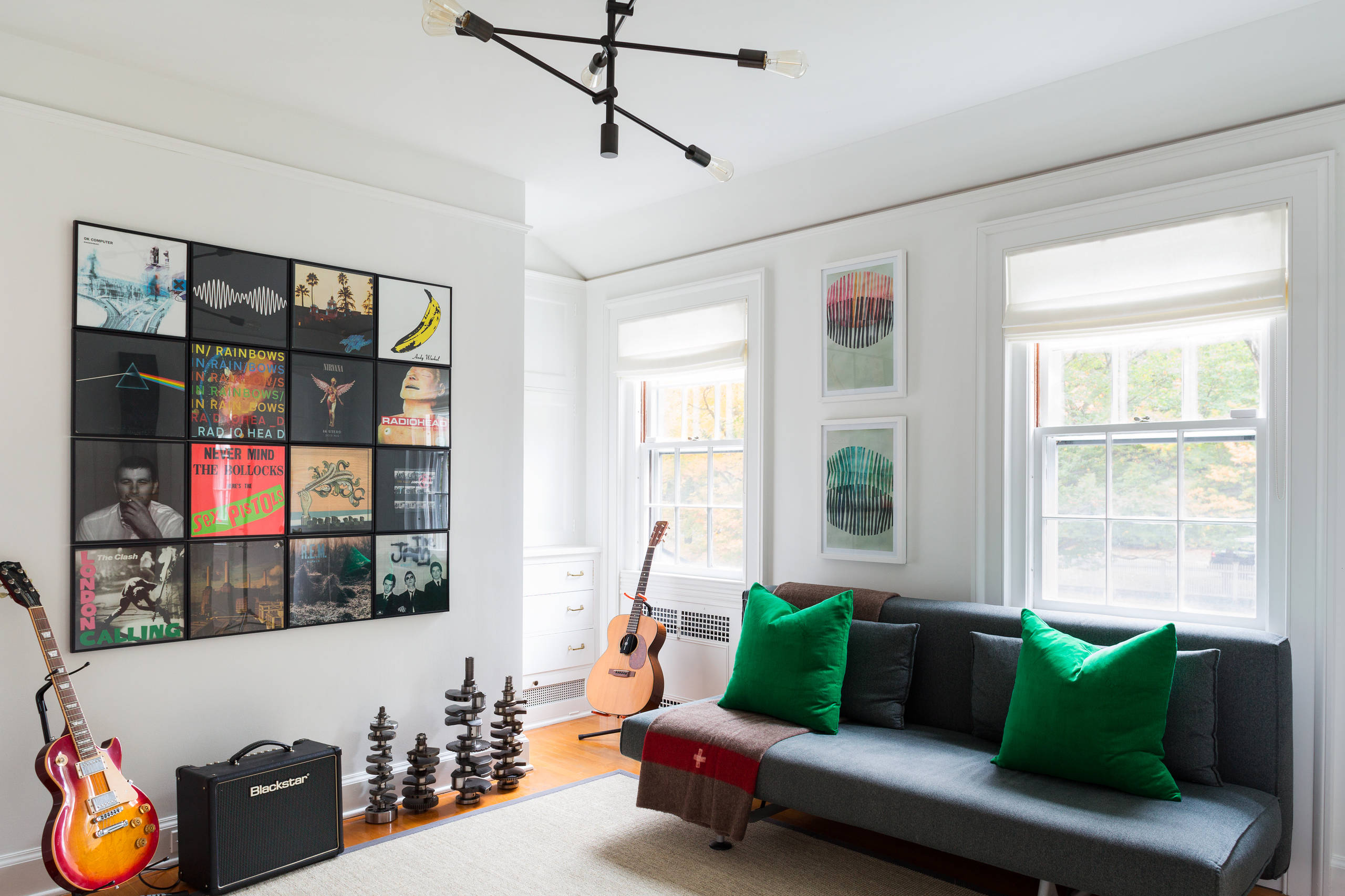 75 White Family Room with a Music Area Ideas You'll Love