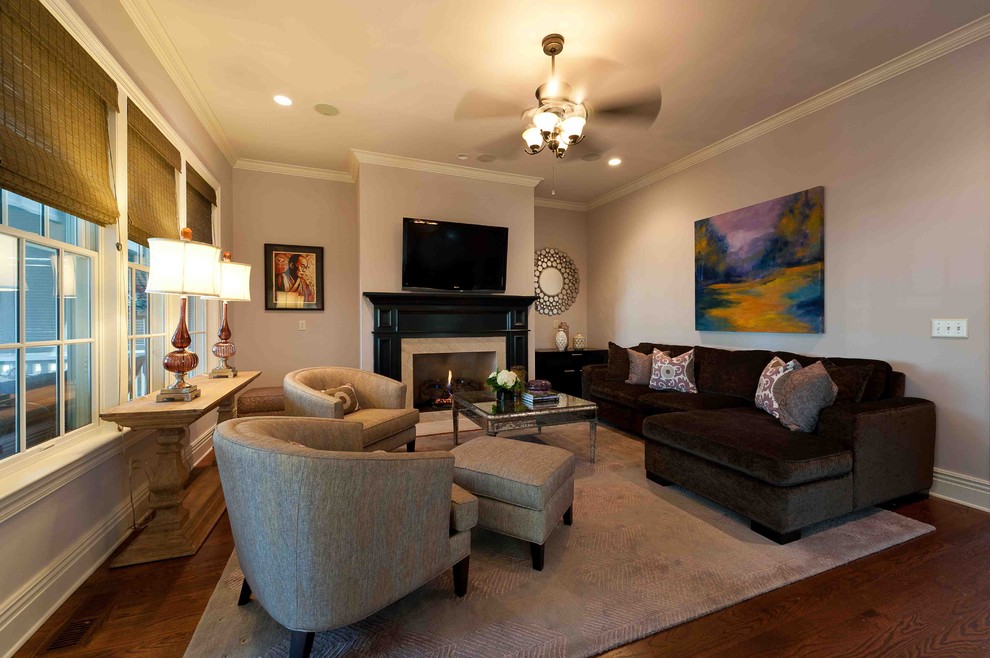 Family room - traditional family room idea in DC Metro