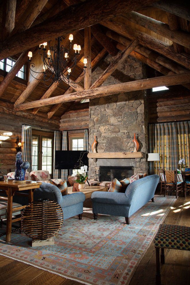 Log Cabin Renovation - Rustic - Family Room - New York - by New ...