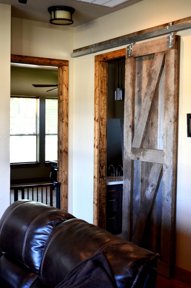 Inspiration for a rustic family room remodel in Dallas