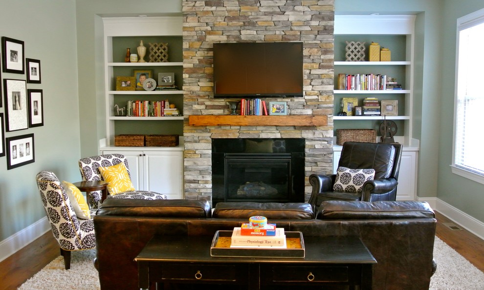 Inspiration for an eclectic family room remodel in Charlotte