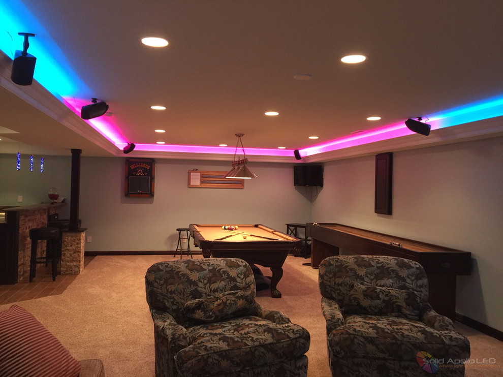 Man Cave Game Room Led Lighting Contemporary Family Room Seattle By Solid Apollo Led