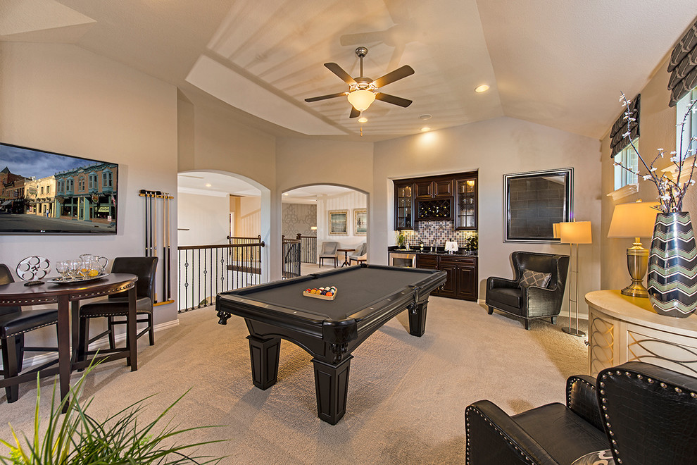 Inspiration for a classic games room in Dallas.