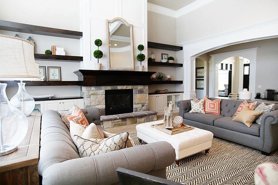 Transitional family room photo in Salt Lake City