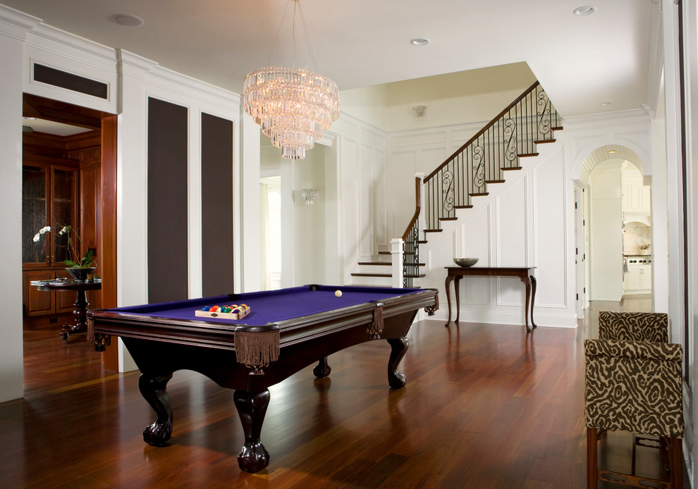 Photo of a traditional games room in Charleston with white walls.