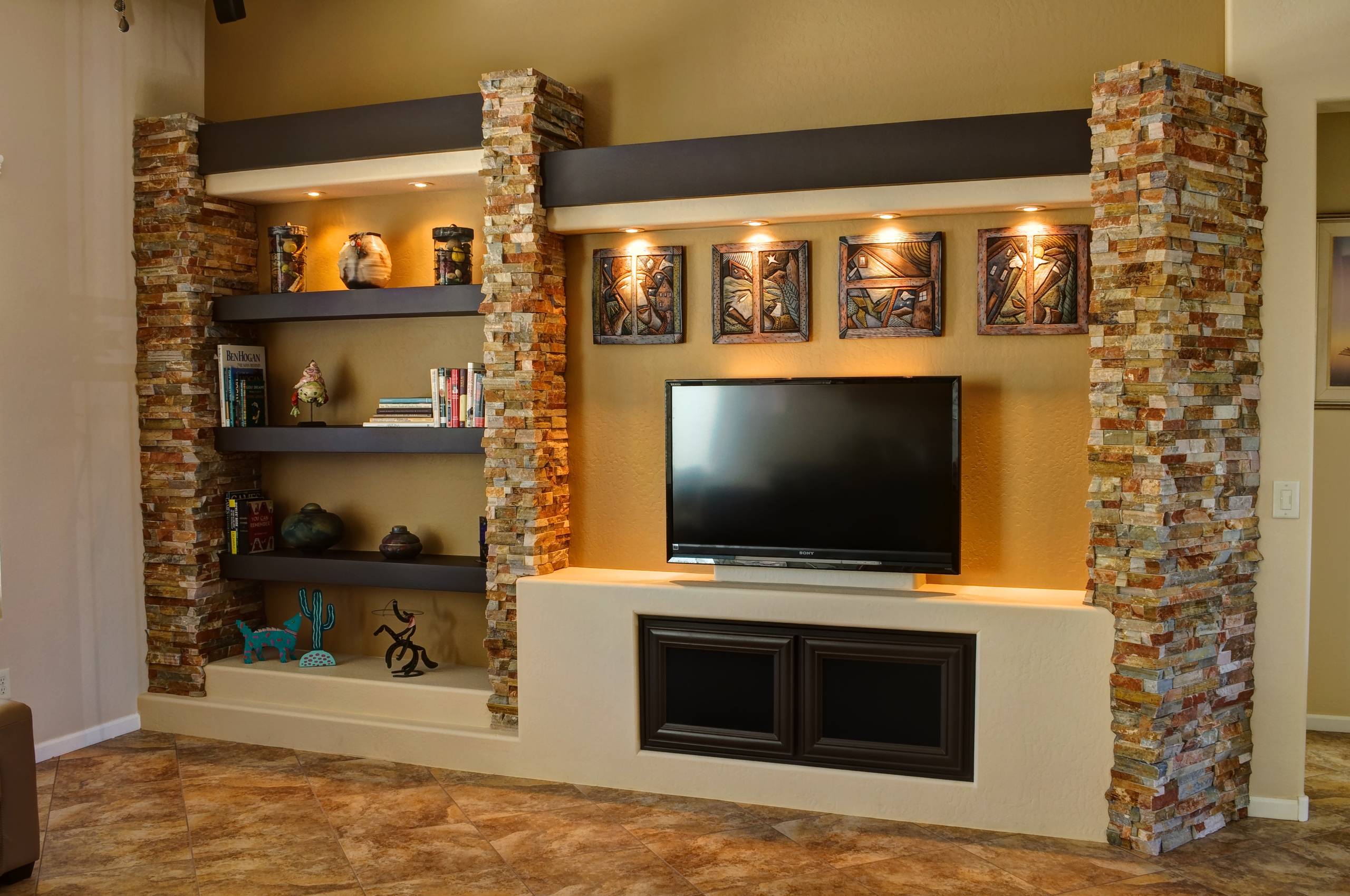 Media Wall 3 - Contemporary - Family Room - Phoenix - by Thunderbird Custom  Design | Houzz