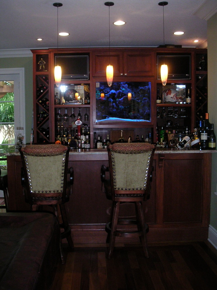 Inspiration for a mediterranean home bar in Tampa.