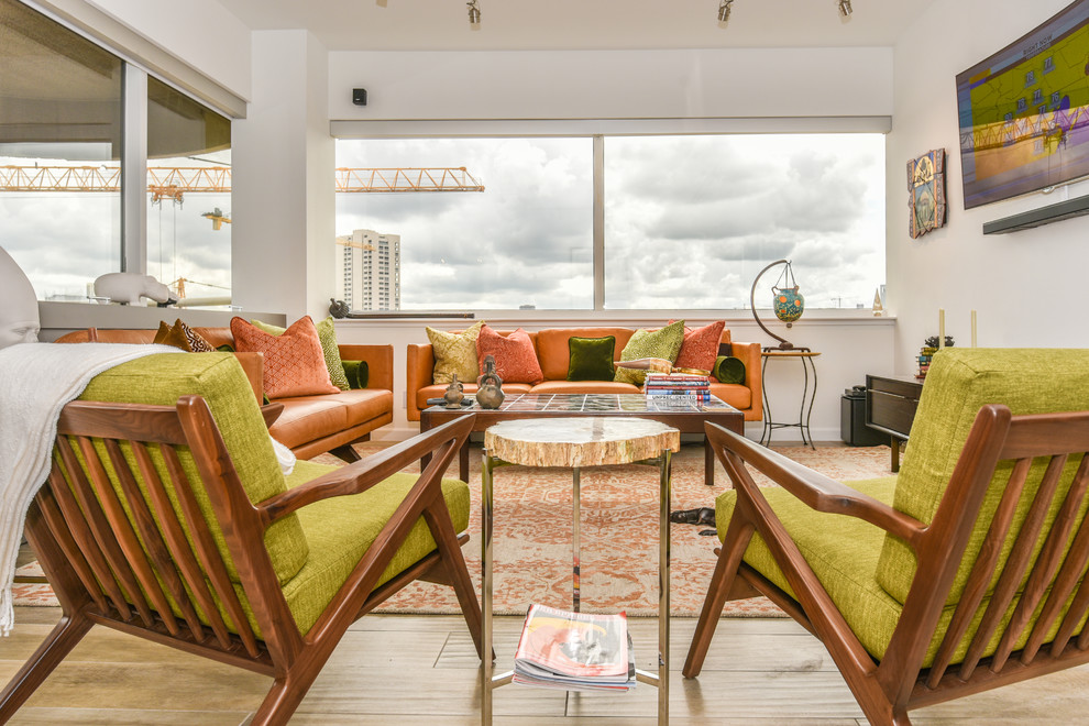 Mid Century Modern Update of HighRise Condo in Houston's Museum