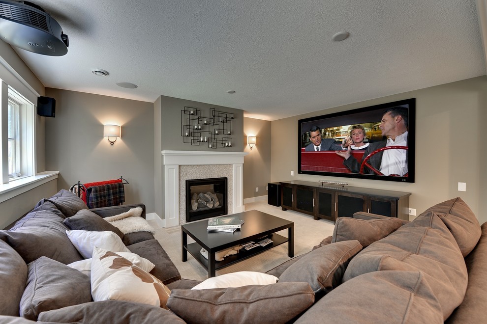 Inspiration for a contemporary family room remodel in Minneapolis with a wall-mounted tv