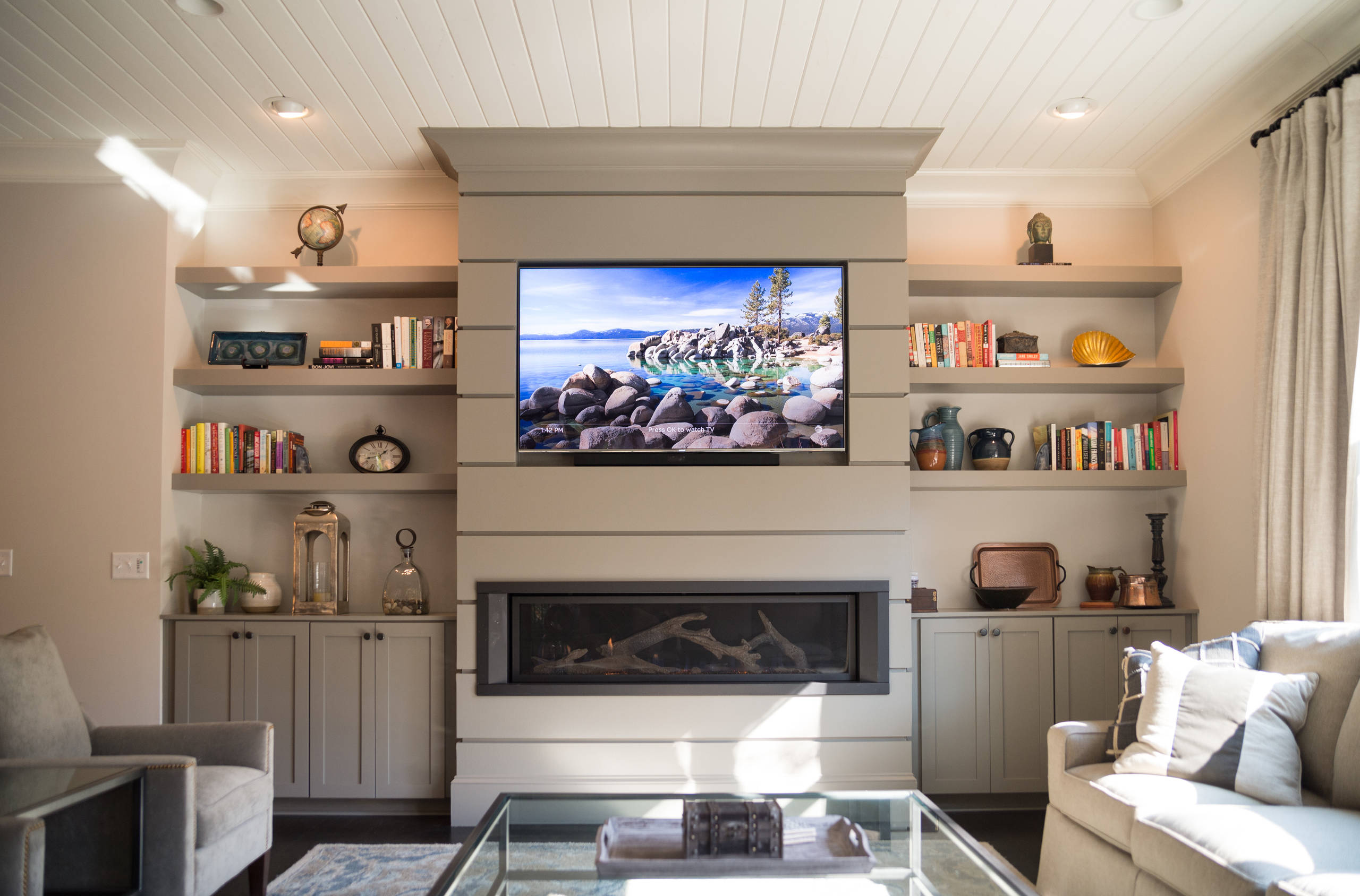 Craftsman style built cheap in entertainment center