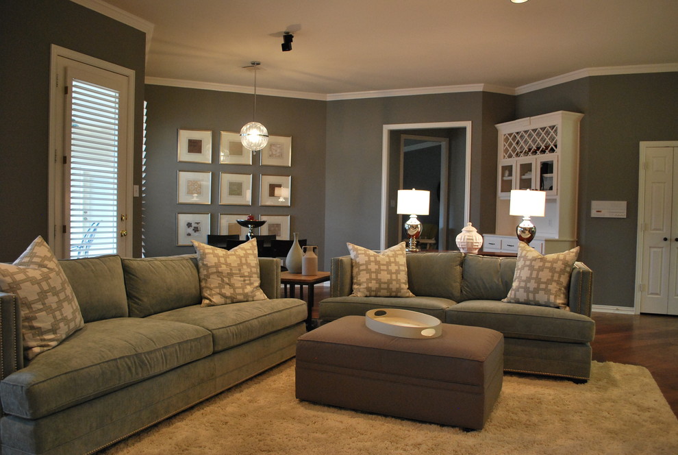Modern Family Living Space in Grey Modern Family Room Atlanta