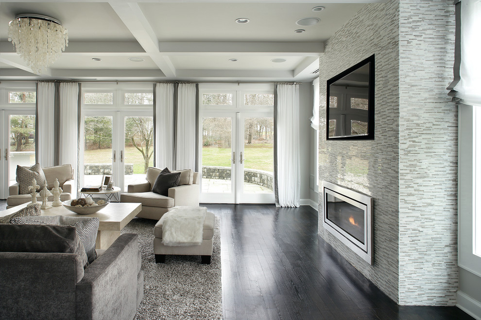 Trendy family room photo in New York