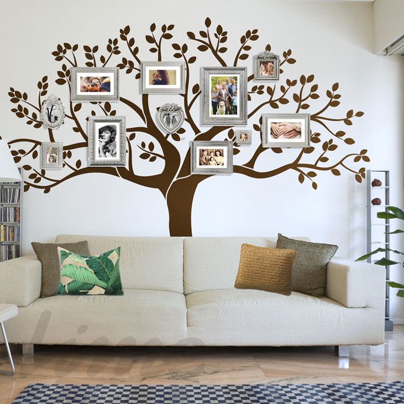 Modern Living Room Family Tree Wall Decor Rustic Miami By Limedecals Houzz - How To Decorate Living Room Walls With Family Pictures