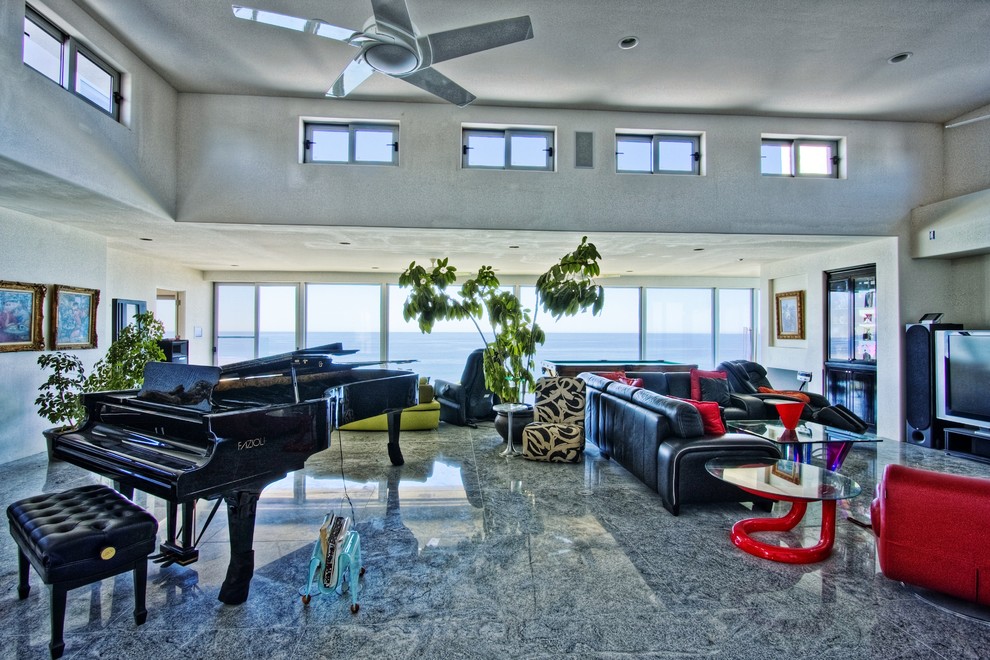 This is an example of a contemporary games room in San Diego.