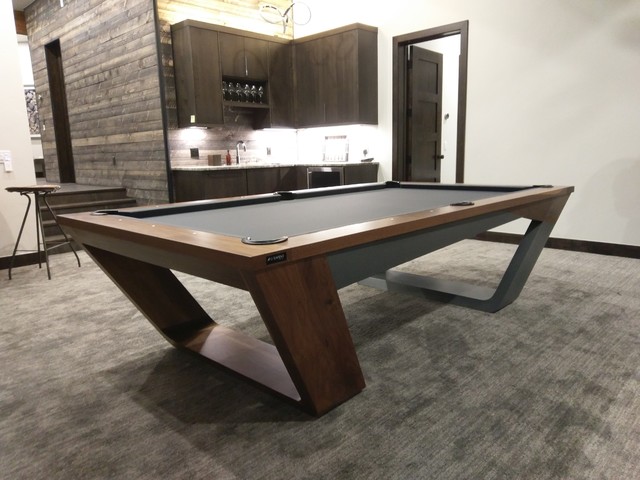 Modern Pool Table with Ping Pong conversion - Modern - Family Room - Denver  - by 11 Ravens | Houzz