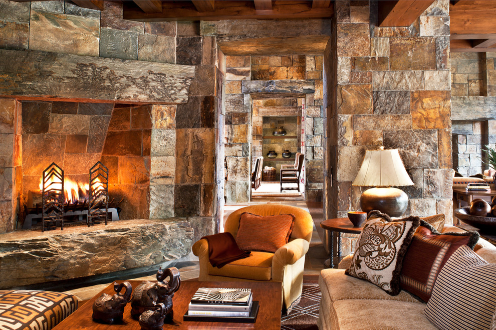 Inspiration for a rustic family room remodel in San Francisco