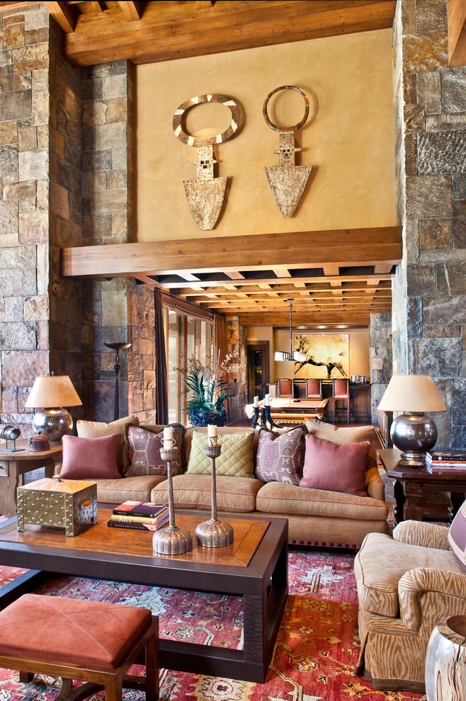 Inspiration for a rustic family room remodel in San Francisco