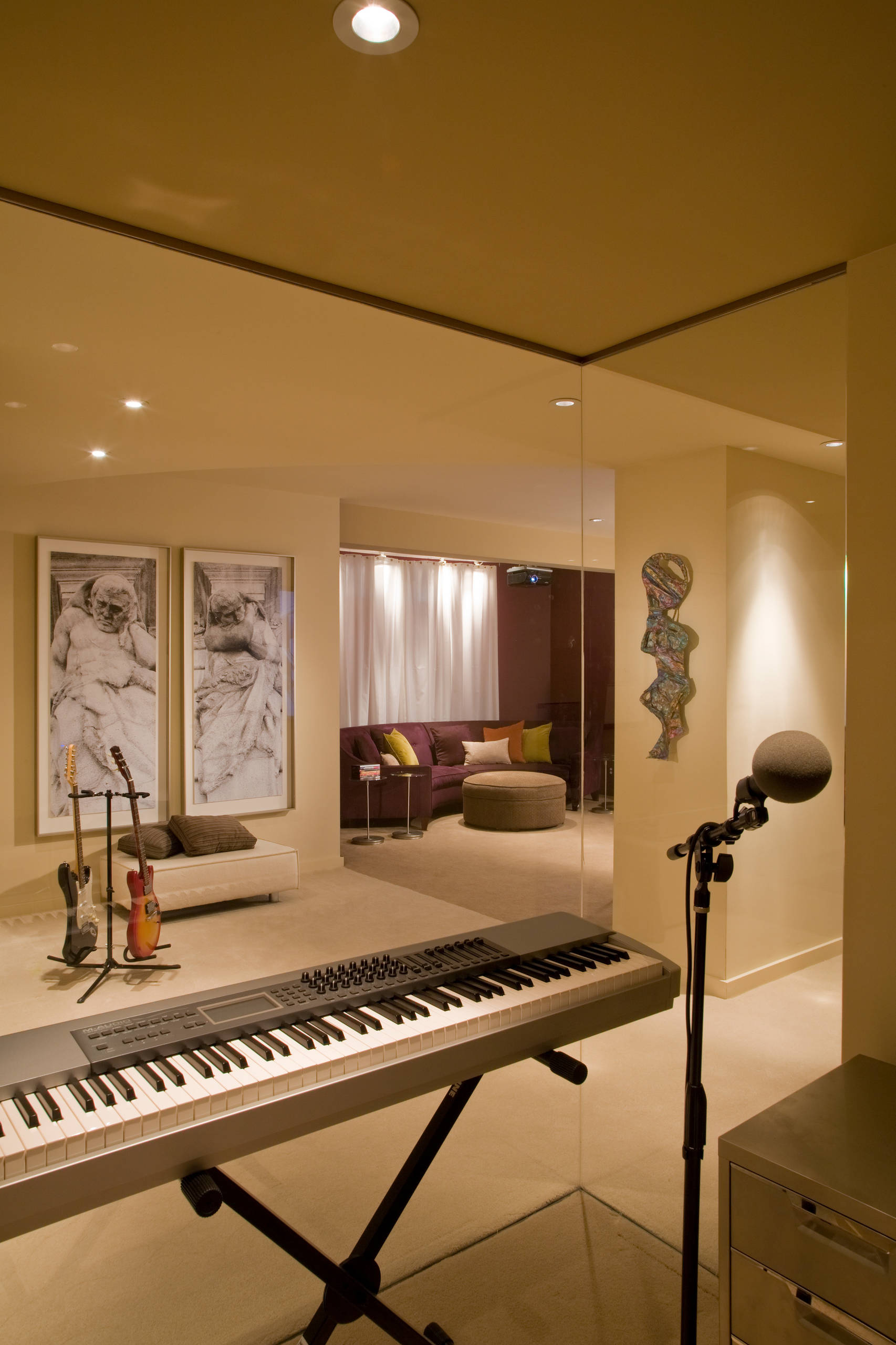 Music Studio; Home Theater - Contemporary - Family Room - DC Metro - by  Ernesto Santalla PLLC | Houzz