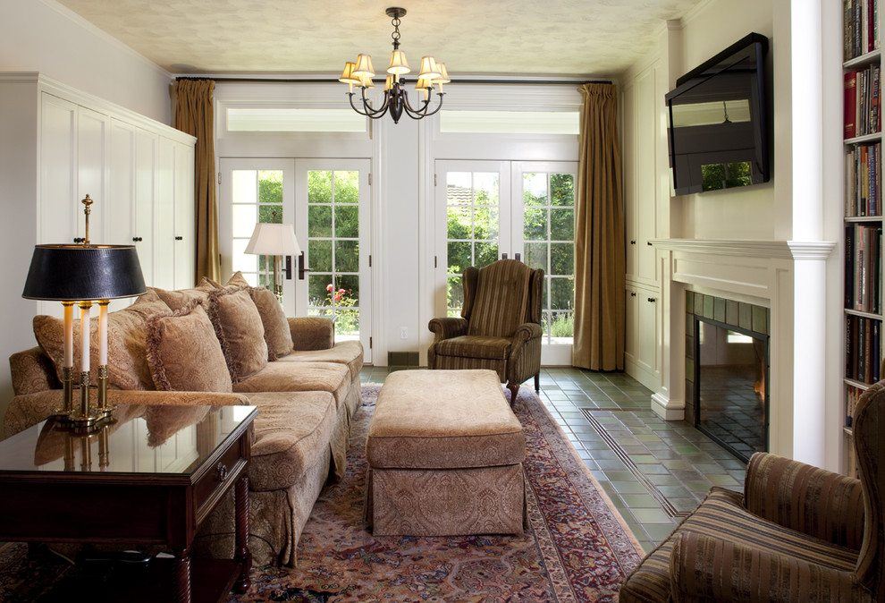 Elegant family room photo in San Francisco