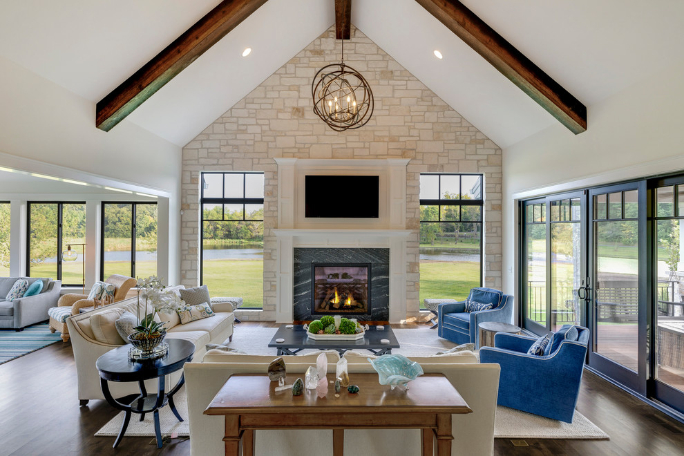 New Home Waconia, MN '18 Beach Style Family Room Minneapolis by