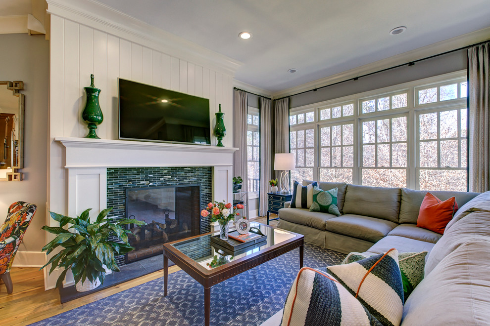 North Raleigh Remodel & Furnishings - Transitional - Family Room ...