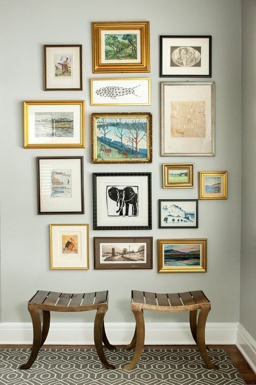 image wall with classical frames
