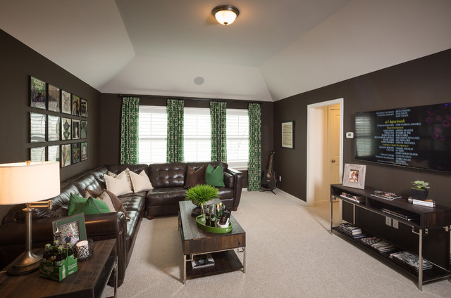 Oaks At San Gabriel Georgetown Tx Highland Homes Plan 141 Transitional Family Room Dallas By Highland Homes