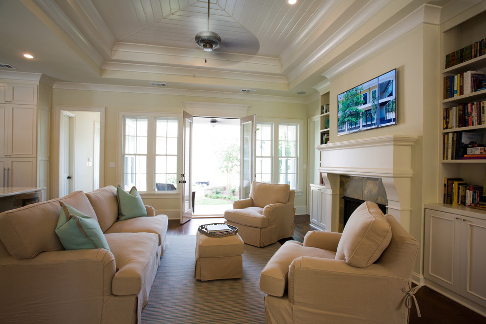 Open Family room invites conversation and continuity - Traditional ...