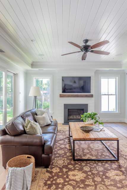 Shiplap living room discount