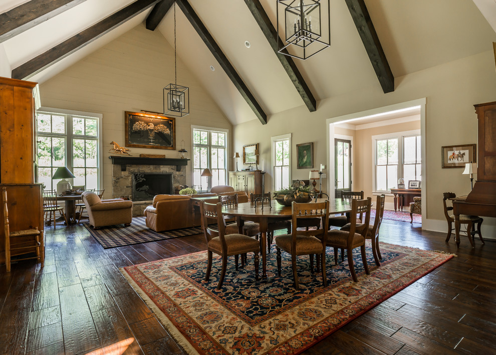 Open Floor Plan Dining And Family Room Rustic Family Room Atlanta By Winans Homes Houzz Open Floor Plan Dining And Family Room Rustic Family Room Atlanta By Winans Homes Houzz