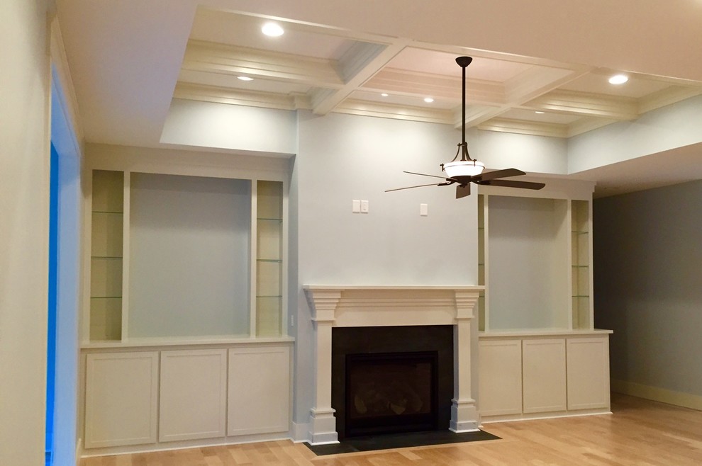Example of an arts and crafts family room design in Raleigh